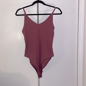 American eagle maroon ribbed bodysuit size medium